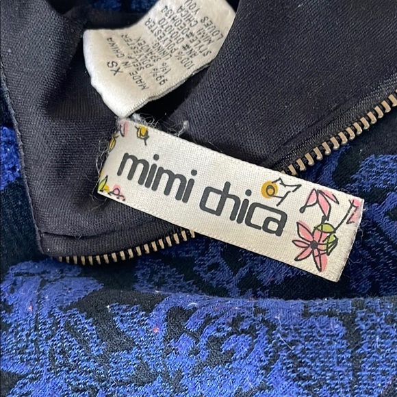 Mimi Chica Elegant Blue Floral Dress size XS - Picture 2 of 5